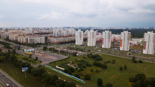 Bloco Cidade Com Edifícios Residenciais Vários Andares — Fotografia de Stock