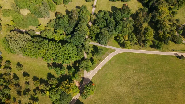 公園内の散策路 空中写真 — ストック写真