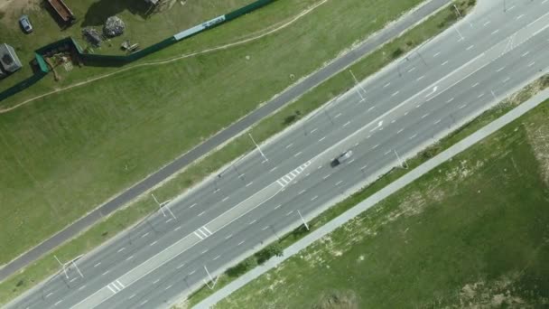 Construção Uma Igreja Parque Cidade Perto Quarteirão Fotografia Aérea — Vídeo de Stock