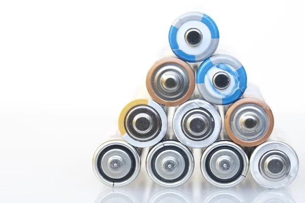 Spent batteries, Processing hazardous waste. — Stock Photo, Image