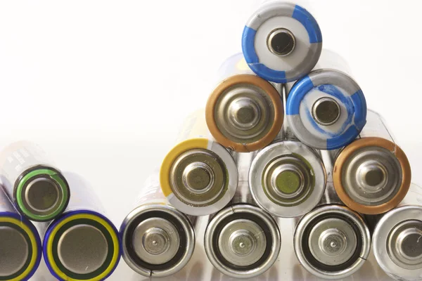 Spent batteries, Processing hazardous waste. — Stock Photo, Image