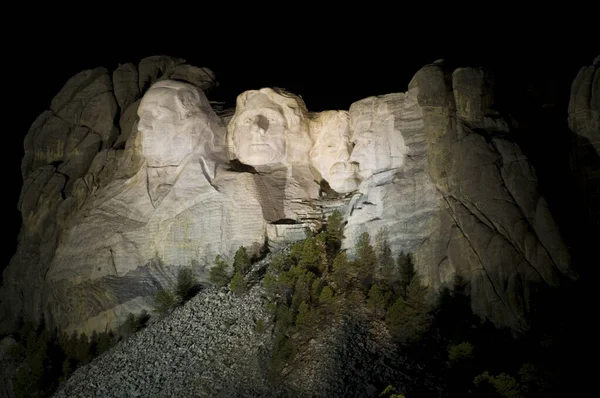 South Dakota Black Hills Mount Rushmore National Monument Night — Stock Photo, Image