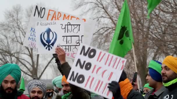 Paul Minnesota Decembrie 2020 Sikh Americanii Organizează Miting Protest Pentru — Videoclip de stoc