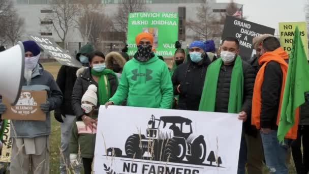 São Paulo Minnesota Dezembro 2020 Sikh Americanos Realizam Uma Manifestação — Vídeo de Stock