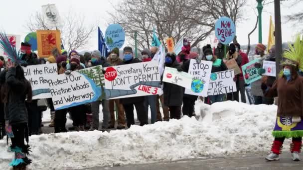 Paul Minnesota Ocak 2021 Enbridge Enerji Hattı Petrol Boru Hattının — Stok video