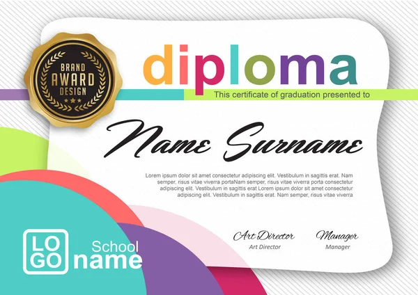 Plantilla Diploma Certificado Premium — Vector de stock