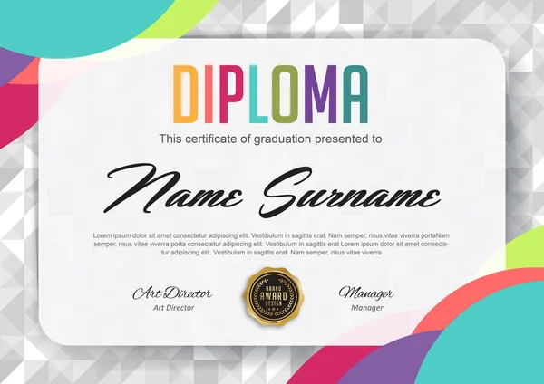 Modelo Diploma Certificado Premium —  Vetores de Stock