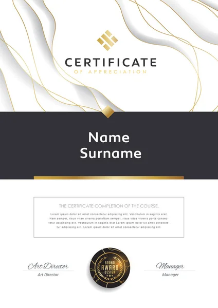 Premium Certificate Diploma Template — Stock Vector