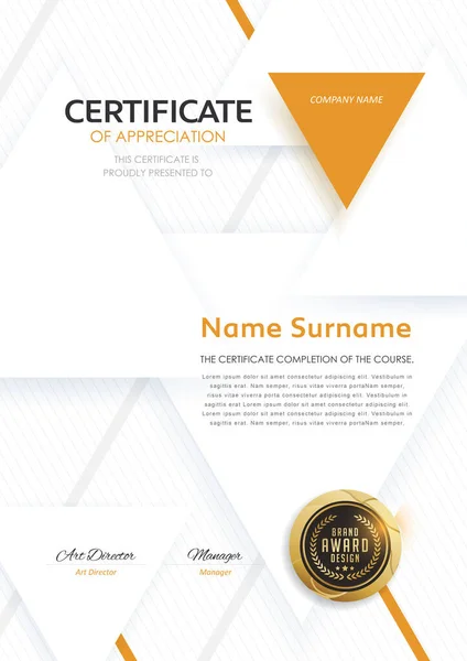 Šablona Diplomu Pojistného Certifikátu — Stockový vektor