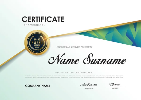 Premium Certificate Diploma Template — Stock Vector