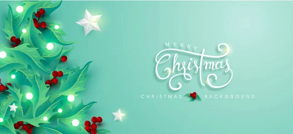 Vector Frohe Weihnachten Und Ein Glückliches Neues Jahr Hintergrunddesign Kalligrafische — Stockvektor