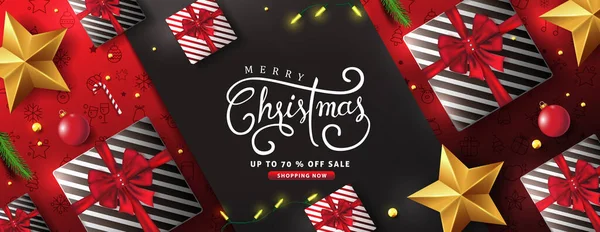 祝您圣诞快乐 新年快乐背景设计 彩色圣诞书信 冬季矢量图解模板 — 图库矢量图片