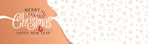 Feliz Natal Feliz Ano Novo Fundo Para Cartões Saudação Banner — Vetor de Stock