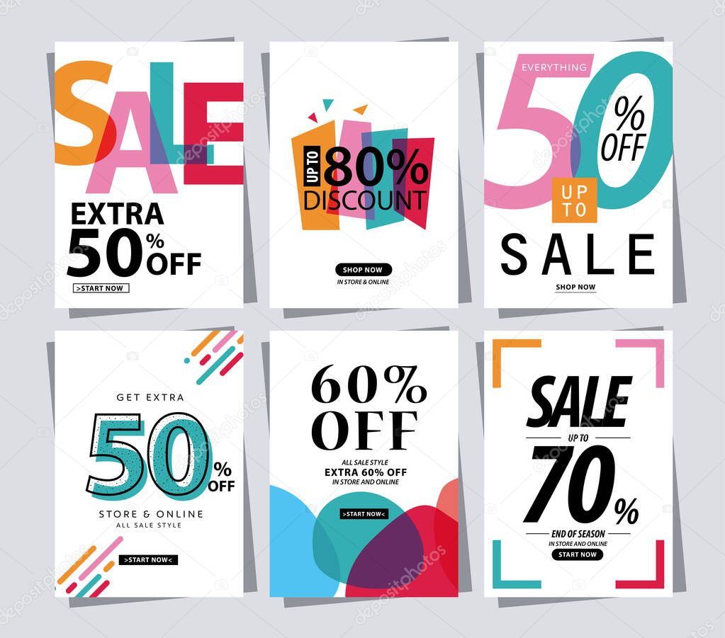 set of Sale Banner poster tag template for shopping.ads web template