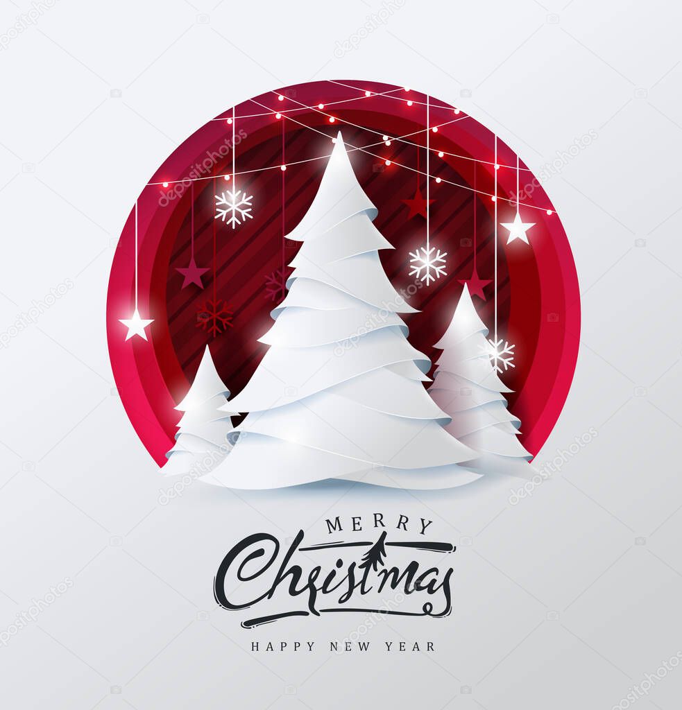 Vector merry Christmas and happy New Year sale background