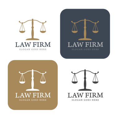 Kurumsal Kimlik Logosu Hukuk Bürosu, Avukat Hizmetleri, Vektör logo şablonu