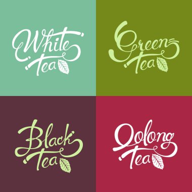 Çay logosu tasarım elementleri