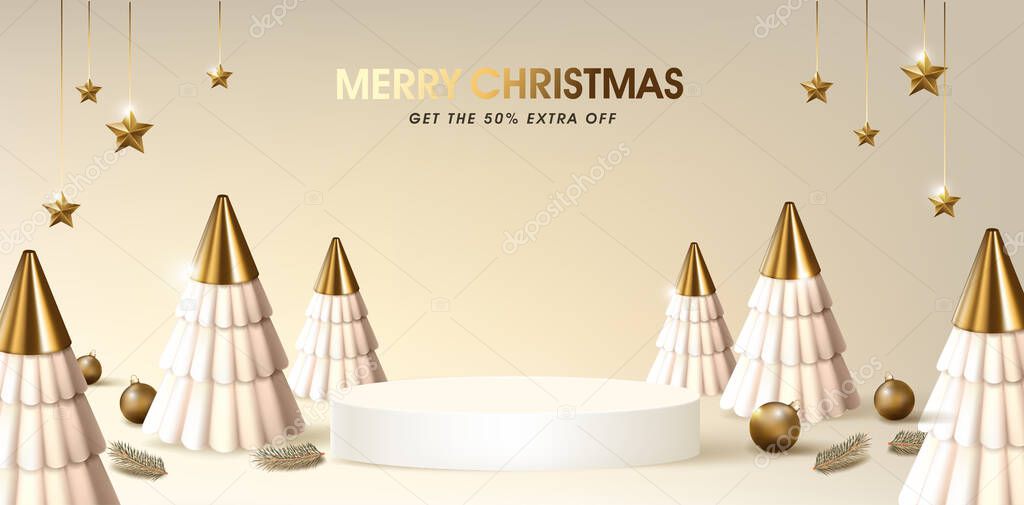 Christmas sale banner background template