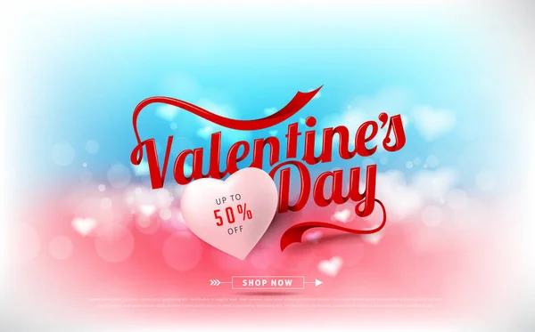 Valentinstag Verkauf Banner Hintergrund — Stockvektor