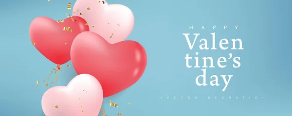 Día San Valentín Banner Fondo — Vector de stock
