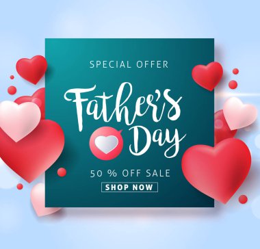 Mutlu Babalar Günü indirimli afiş arkaplanı. 