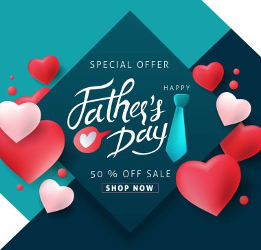 Mutlu Babalar Günü indirimli afiş arkaplanı. 