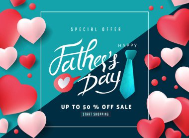 Mutlu Babalar Günü indirimli afiş arkaplanı. 