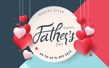 Mutlu Babalar Günü indirimli afiş arkaplanı. 