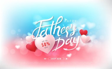 Mutlu Babalar Günü indirimli afiş arkaplanı. 