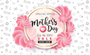 Mothers day sale poster banner background layout 