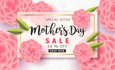 Mothers day sale poster banner background layout 