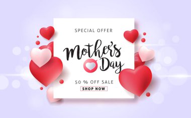 Mothers day sale poster banner background layout 
