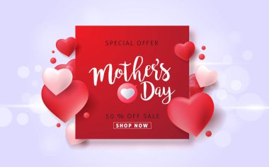 Mothers day sale poster banner background layout 