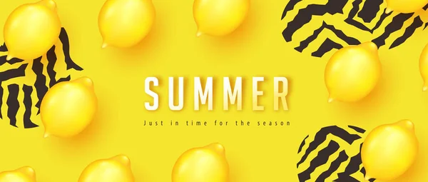 Gelbe Sommer Hintergrund Layout Banner — Stockvektor