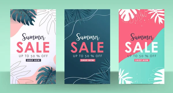 カラフルな夏の販売レイアウトポスターバナー背景 — ストックベクタ