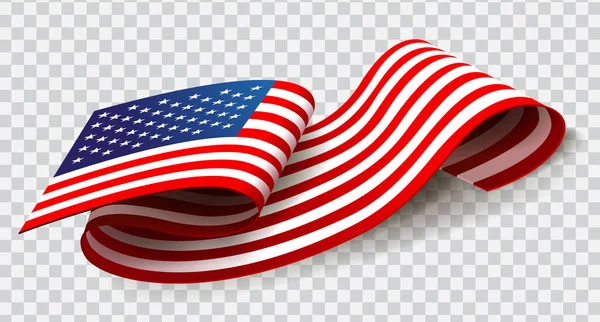 Estados Unidos América Agitando Bandeira Fundo Transparente Para Julho —  Vetores de Stock