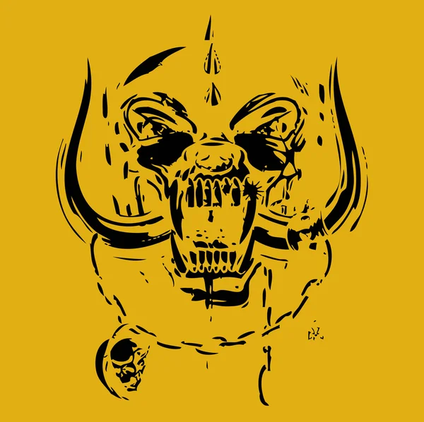 Żółty i czarny czaszka — Wektor stockowy