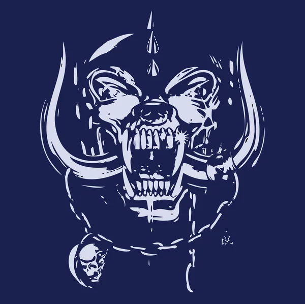 Blau-weißer Totenkopf — Stockvektor