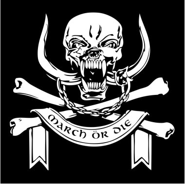 siyah-beyaz kafatası