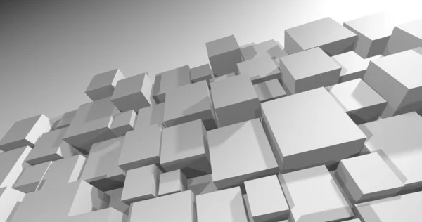 Абстрактный Диагональный Фон Белых Серых Кубиков Объекты Разных Размеров Красивая Лицензионные Стоковые Изображения