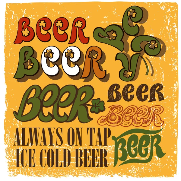 Jeu de design de type manuscrit pour thème bière . — Image vectorielle