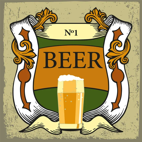 Diseño de etiqueta de cerveza . — Vector de stock