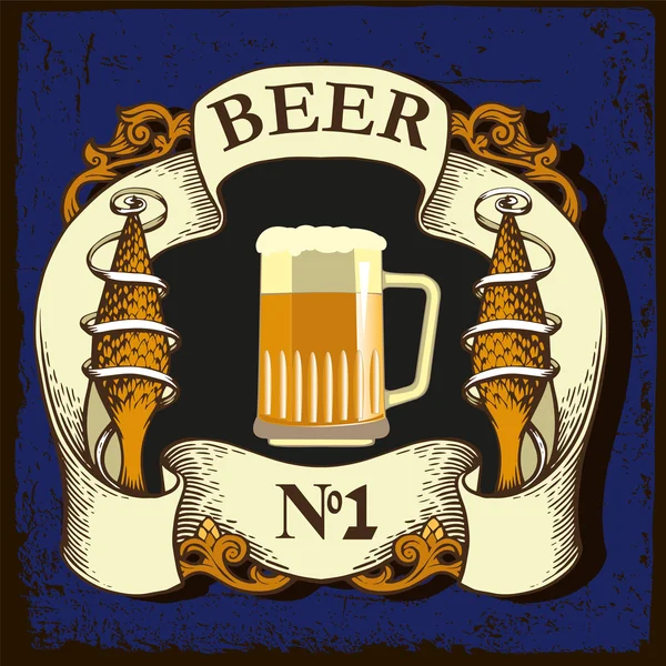 Etiqueta para cervecería — Vector de stock