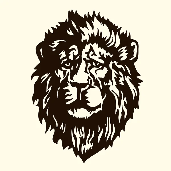 Tatto of  lion head. Stock Illustration