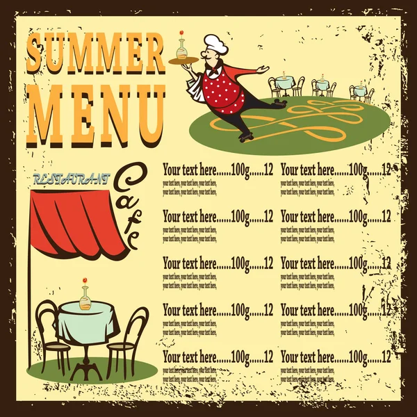 Summer menu — Stock Vector