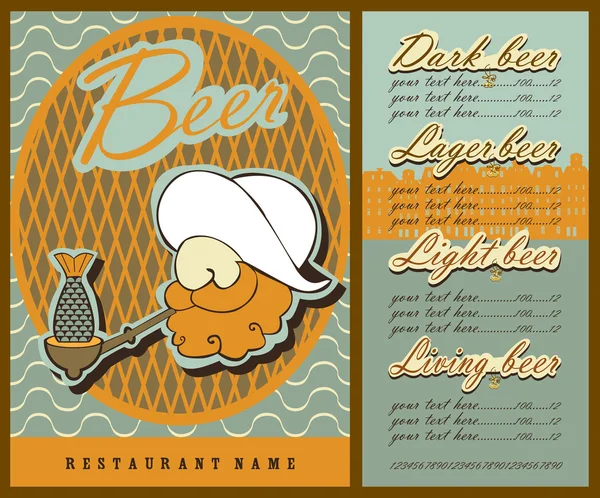 Bier menu ontwerp — Stockvector