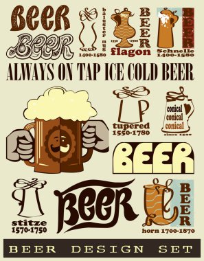 Bira etiket tasarım simgeler