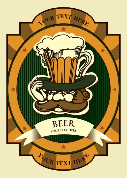 Beer mag label sign — Stock Vector
