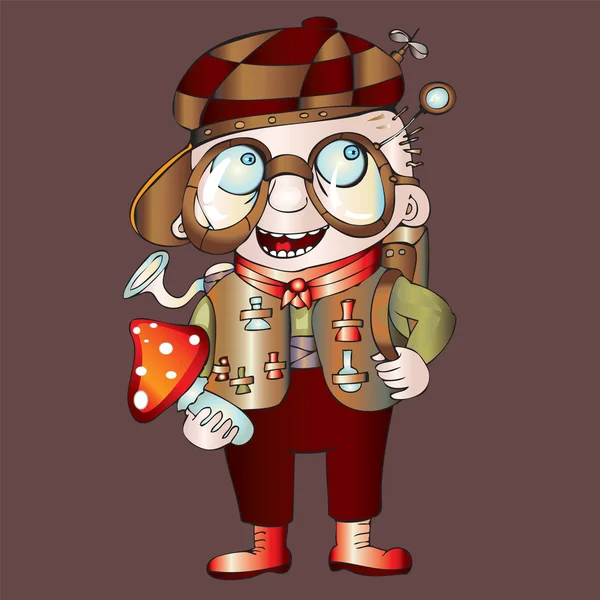 Cartoon lachende Alchemist — Stockvector