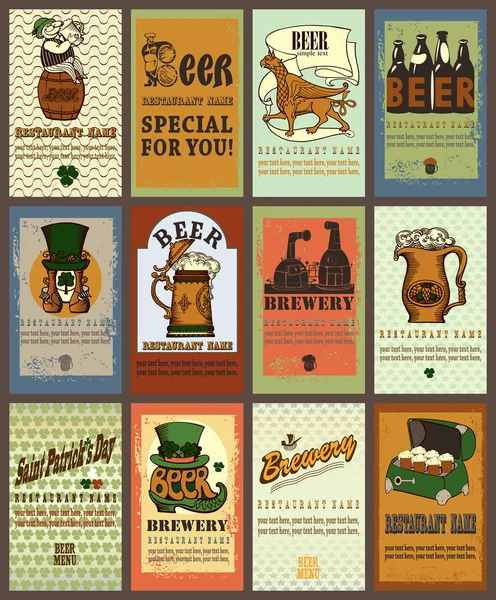 Conjunto de etiquetas de cerveza — Vector de stock